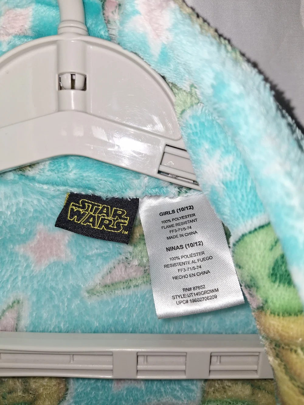 The Children's Place Baby Yoda Fleece Kids Robe - Aqua